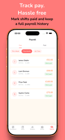 Pay tracking in seconds